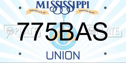 775BAS Mississippi License Plate