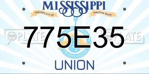 775E35 Mississippi License Plate