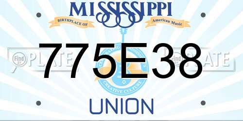 775E38 Mississippi License Plate