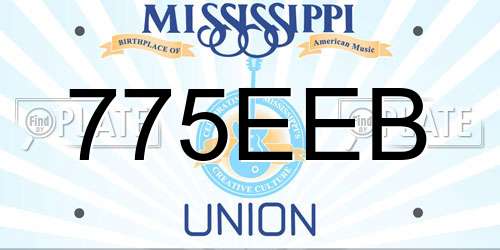 775EEB Mississippi License Plate