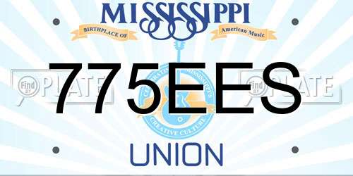 775EES Mississippi License Plate