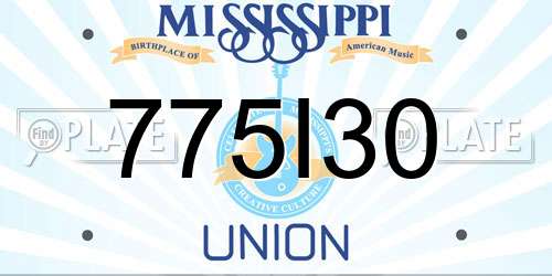 775I30 Mississippi License Plate