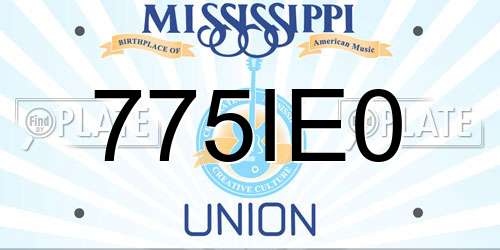 775IE0 Mississippi License Plate