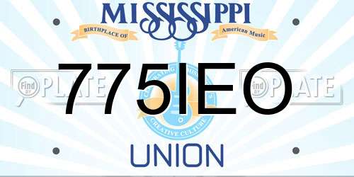 775IEO Mississippi License Plate