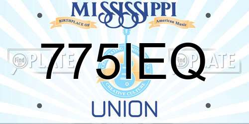 775IEQ Mississippi License Plate