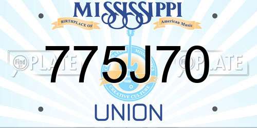 775J70 Mississippi License Plate