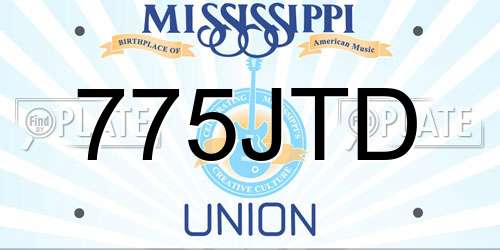 775JTD Mississippi License Plate