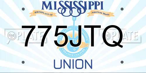 775JTQ Mississippi License Plate