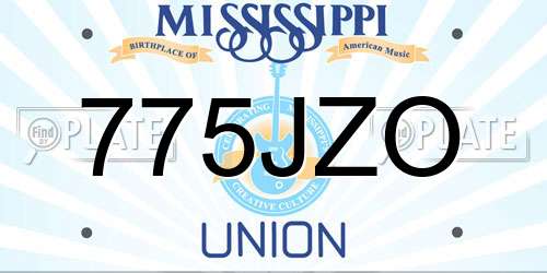 775JZO Mississippi License Plate