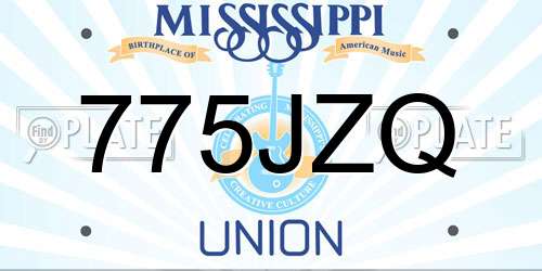 775JZQ Mississippi License Plate