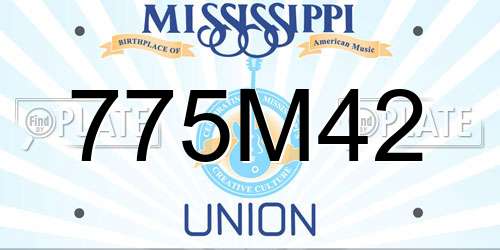 775M42 Mississippi License Plate