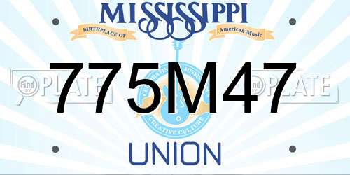775M47 Mississippi License Plate