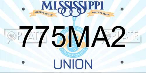 775MA2 Mississippi License Plate