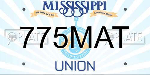 775MAT Mississippi License Plate