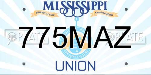 775MAZ Mississippi License Plate
