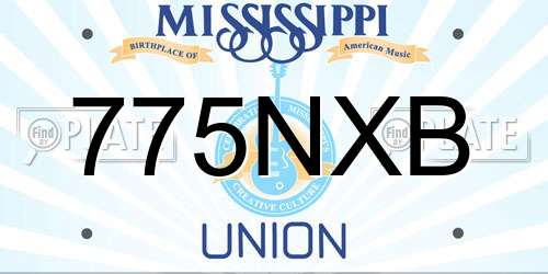 775NXB Mississippi License Plate