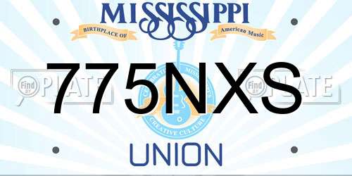 775NXS Mississippi License Plate
