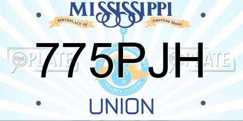 775PJH Mississippi License Plate