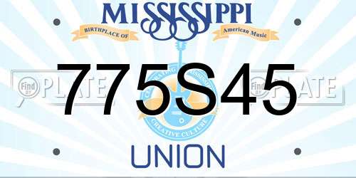 775S45 Mississippi License Plate