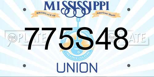 775S48 Mississippi License Plate