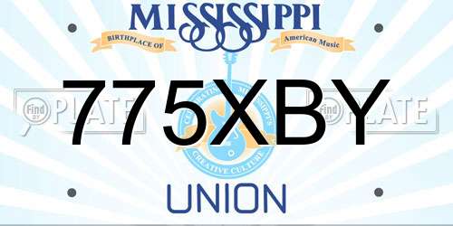 775XBY Mississippi License Plate