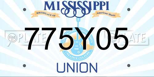 775Y05 Mississippi License Plate