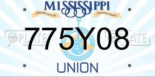 775Y08 Mississippi License Plate