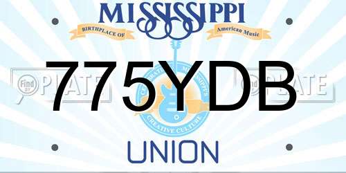 775YDB Mississippi License Plate