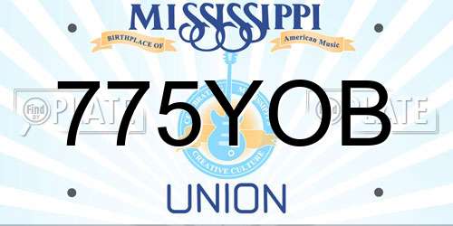 775YOB Mississippi License Plate