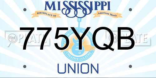 775YQB Mississippi License Plate