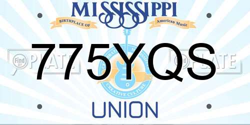 775YQS Mississippi License Plate