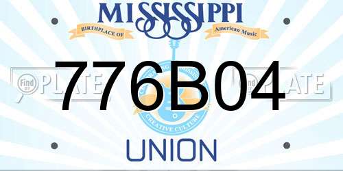 776B04 Mississippi License Plate