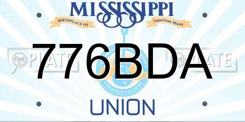 776BDA Mississippi License Plate
