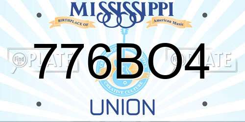 776BO4 Mississippi License Plate