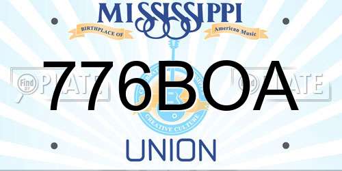 776BOA Mississippi License Plate