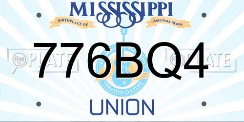 776BQ4 Mississippi License Plate