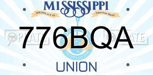 776BQA Mississippi License Plate
