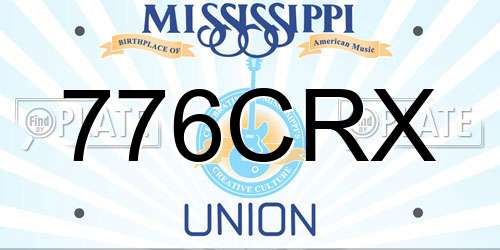 776CRX Mississippi License Plate
