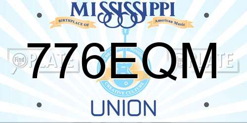 776EQM Mississippi License Plate