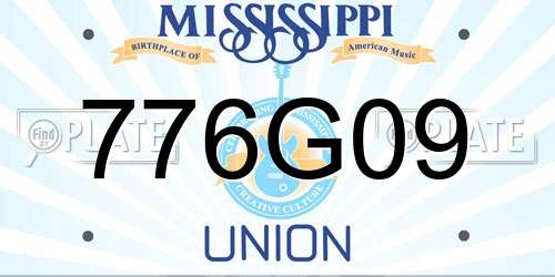 776G09 Mississippi License Plate