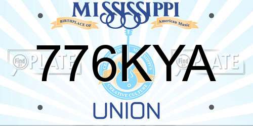 776KYA Mississippi License Plate