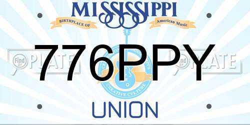 776PPY Mississippi License Plate
