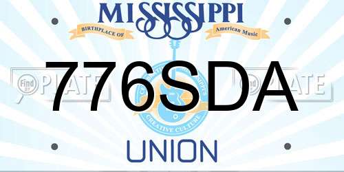 776SDA Mississippi License Plate