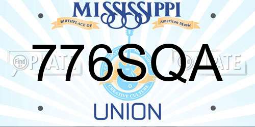 776SQA Mississippi License Plate