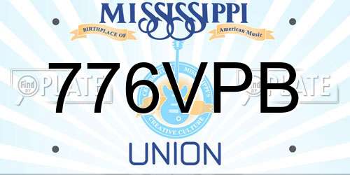 776VPB Mississippi License Plate