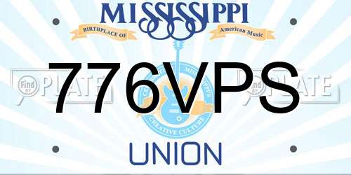 776VPS Mississippi License Plate
