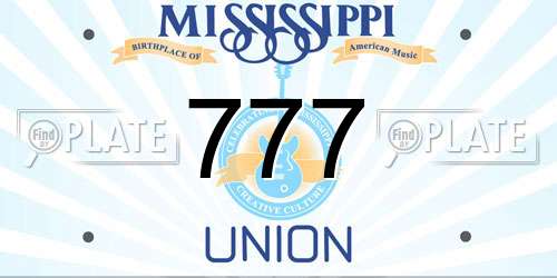 777 Mississippi License Plate