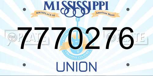 7770276 Mississippi License Plate