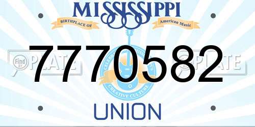 7770582 Mississippi License Plate