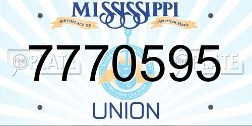 7770595 Mississippi License Plate